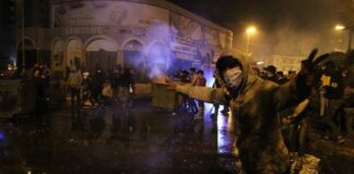 Anti lockdown protest in Lebanon erupt